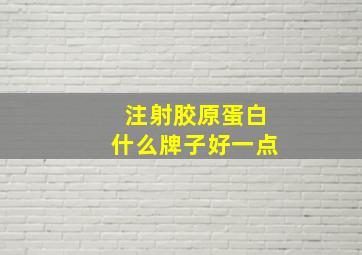 注射胶原蛋白什么牌子好一点