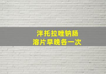 泮托拉唑钠肠溶片早晚各一次