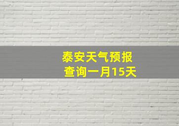 泰安天气预报查询一月15天