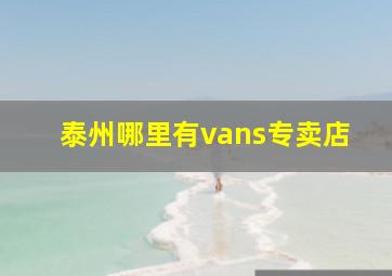 泰州哪里有vans专卖店