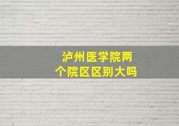 泸州医学院两个院区区别大吗