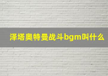 泽塔奥特曼战斗bgm叫什么