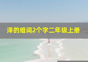 泽的组词2个字二年级上册