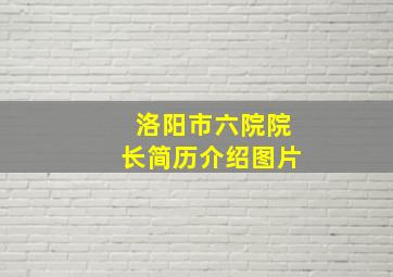 洛阳市六院院长简历介绍图片