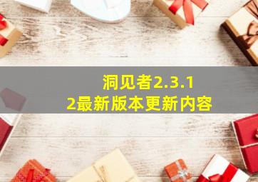 洞见者2.3.12最新版本更新内容