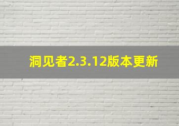 洞见者2.3.12版本更新