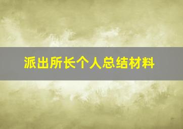 派出所长个人总结材料