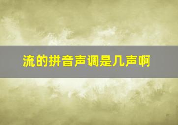 流的拼音声调是几声啊