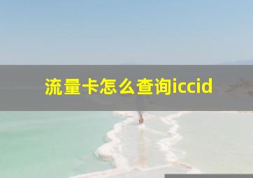 流量卡怎么查询iccid