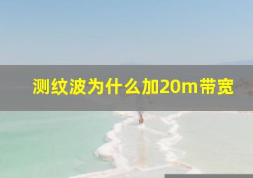 测纹波为什么加20m带宽