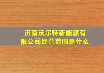 济南沃尔特新能源有限公司经营范围是什么