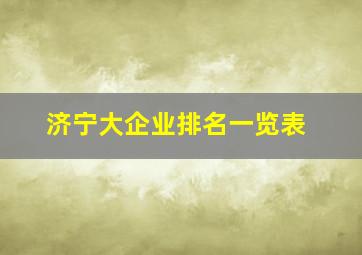 济宁大企业排名一览表