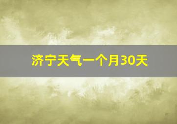 济宁天气一个月30天