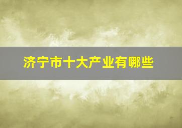 济宁市十大产业有哪些