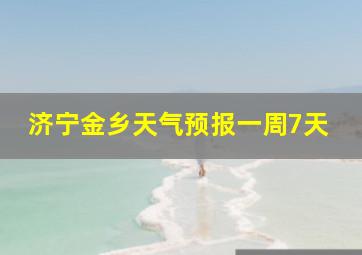 济宁金乡天气预报一周7天