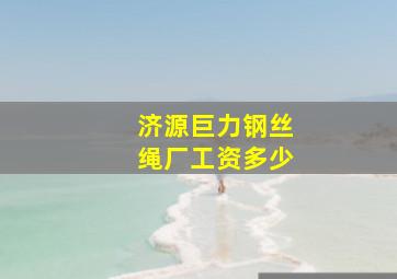 济源巨力钢丝绳厂工资多少