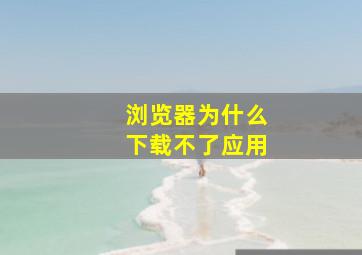 浏览器为什么下载不了应用