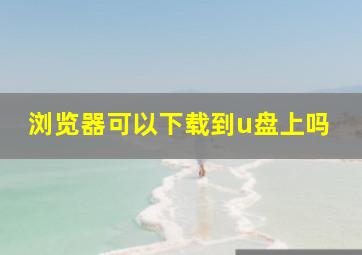 浏览器可以下载到u盘上吗