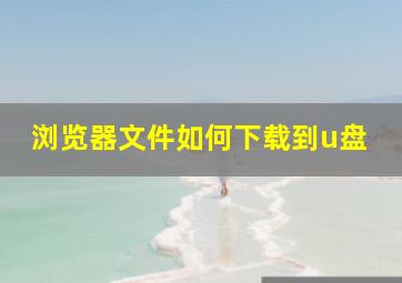 浏览器文件如何下载到u盘