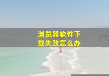 浏览器软件下载失败怎么办