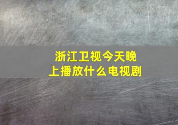 浙江卫视今天晚上播放什么电视剧