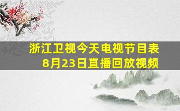 浙江卫视今天电视节目表8月23日直播回放视频