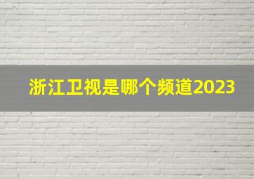 浙江卫视是哪个频道2023