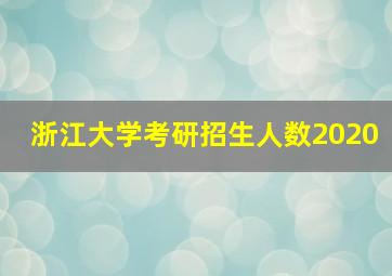 浙江大学考研招生人数2020