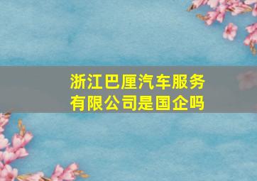 浙江巴厘汽车服务有限公司是国企吗