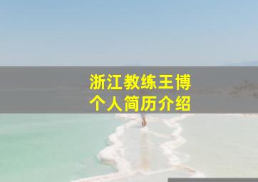 浙江教练王博个人简历介绍