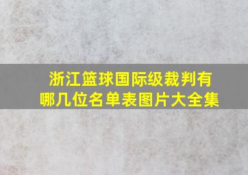 浙江篮球国际级裁判有哪几位名单表图片大全集