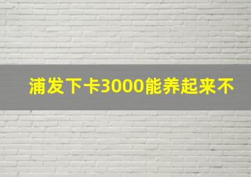 浦发下卡3000能养起来不