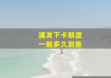 浦发下卡额度一般多久到账