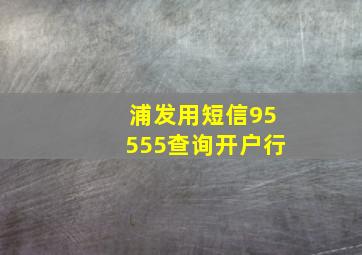 浦发用短信95555查询开户行