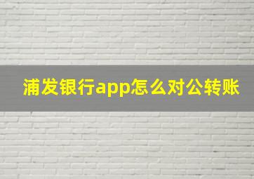 浦发银行app怎么对公转账