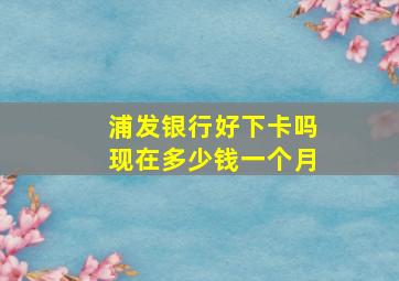 浦发银行好下卡吗现在多少钱一个月