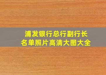 浦发银行总行副行长名单照片高清大图大全