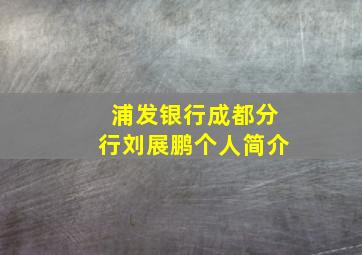 浦发银行成都分行刘展鹏个人简介