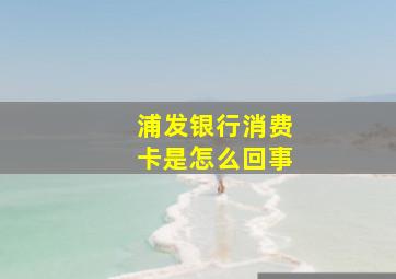 浦发银行消费卡是怎么回事