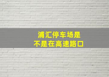 浦汇停车场是不是在高速路口