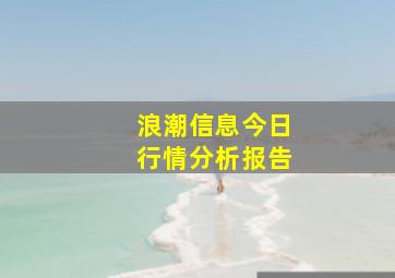 浪潮信息今日行情分析报告