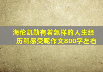 海伦凯勒有着怎样的人生经历和感受呢作文800字左右