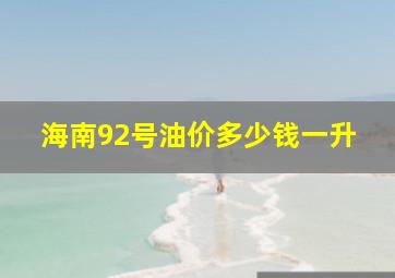 海南92号油价多少钱一升