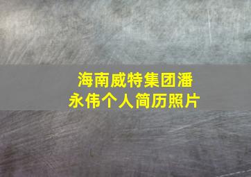 海南威特集团潘永伟个人简历照片