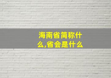 海南省简称什么,省会是什么