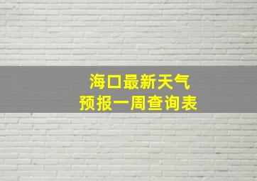 海口最新天气预报一周查询表