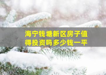 海宁钱塘新区房子值得投资吗多少钱一平