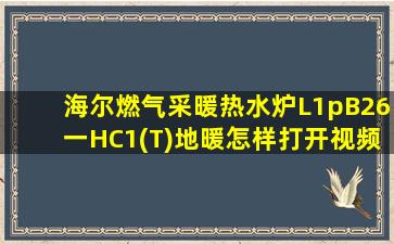 海尔燃气采暖热水炉L1pB26一HC1(T)地暖怎样打开视频