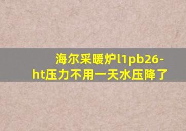 海尔采暖炉l1pb26-ht压力不用一天水压降了