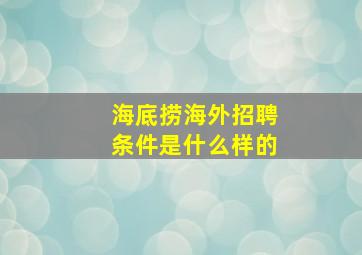 海底捞海外招聘条件是什么样的